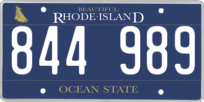 RI license plate 844989