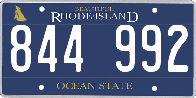 RI license plate 844992