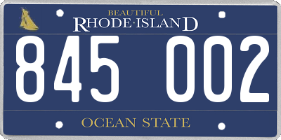 RI license plate 845002