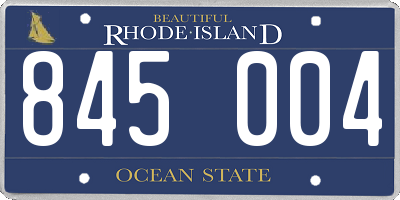 RI license plate 845004