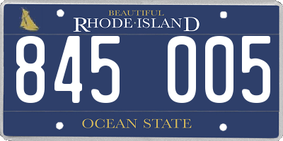 RI license plate 845005