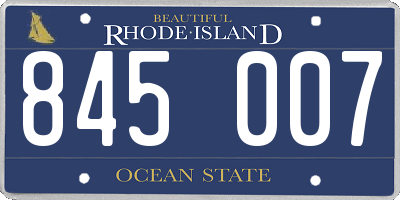 RI license plate 845007