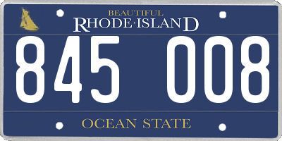 RI license plate 845008