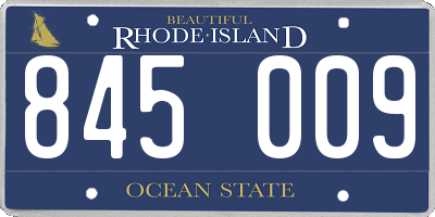 RI license plate 845009