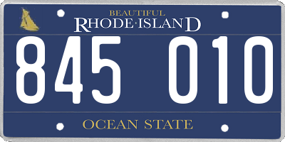 RI license plate 845010