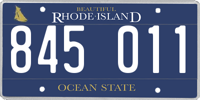 RI license plate 845011