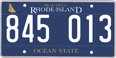 RI license plate 845013