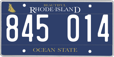 RI license plate 845014