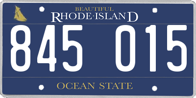RI license plate 845015