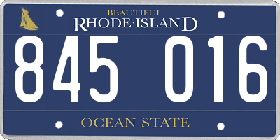 RI license plate 845016