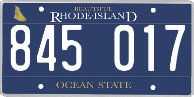 RI license plate 845017