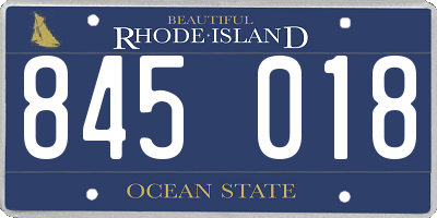 RI license plate 845018