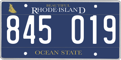 RI license plate 845019