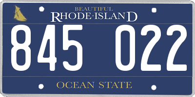 RI license plate 845022