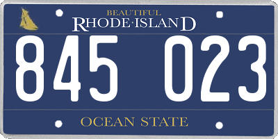 RI license plate 845023