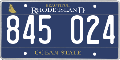 RI license plate 845024