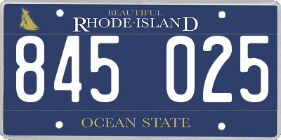 RI license plate 845025