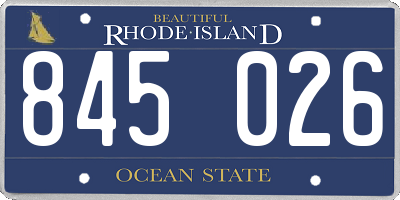 RI license plate 845026