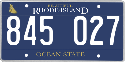 RI license plate 845027
