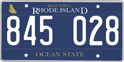 RI license plate 845028