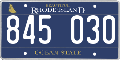 RI license plate 845030