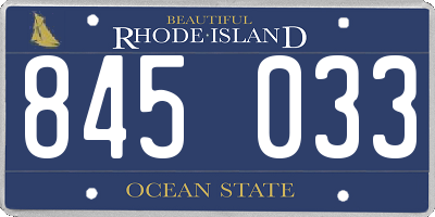 RI license plate 845033