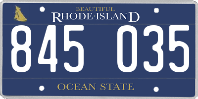 RI license plate 845035