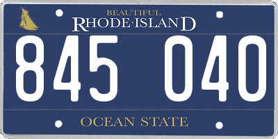 RI license plate 845040