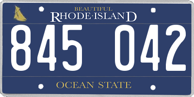 RI license plate 845042