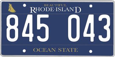RI license plate 845043
