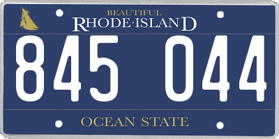 RI license plate 845044