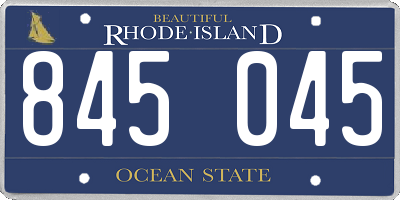 RI license plate 845045