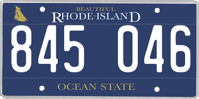 RI license plate 845046