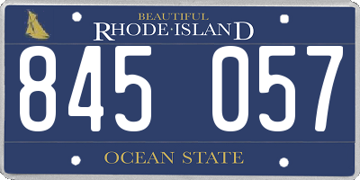 RI license plate 845057