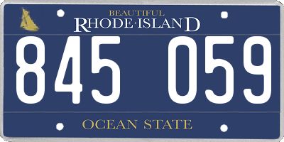 RI license plate 845059