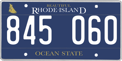 RI license plate 845060
