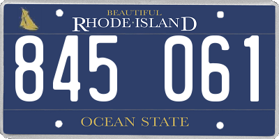 RI license plate 845061