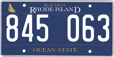 RI license plate 845063