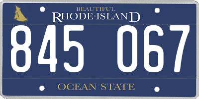 RI license plate 845067
