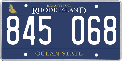 RI license plate 845068