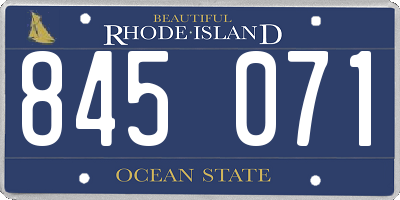 RI license plate 845071