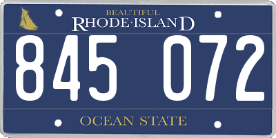 RI license plate 845072