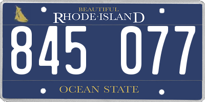 RI license plate 845077