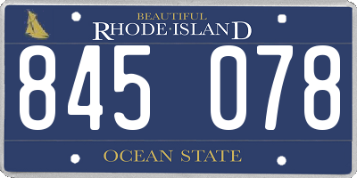 RI license plate 845078