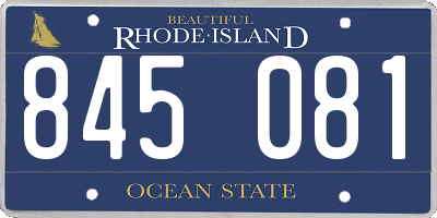 RI license plate 845081