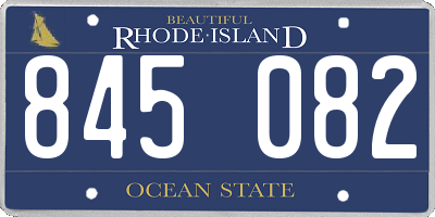 RI license plate 845082