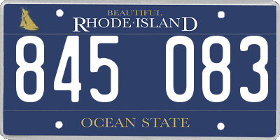 RI license plate 845083