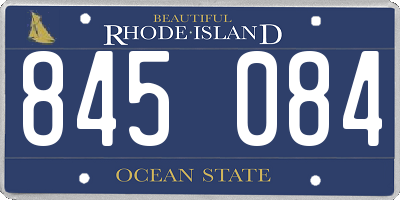 RI license plate 845084