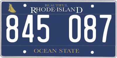 RI license plate 845087