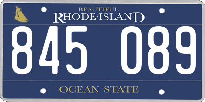 RI license plate 845089